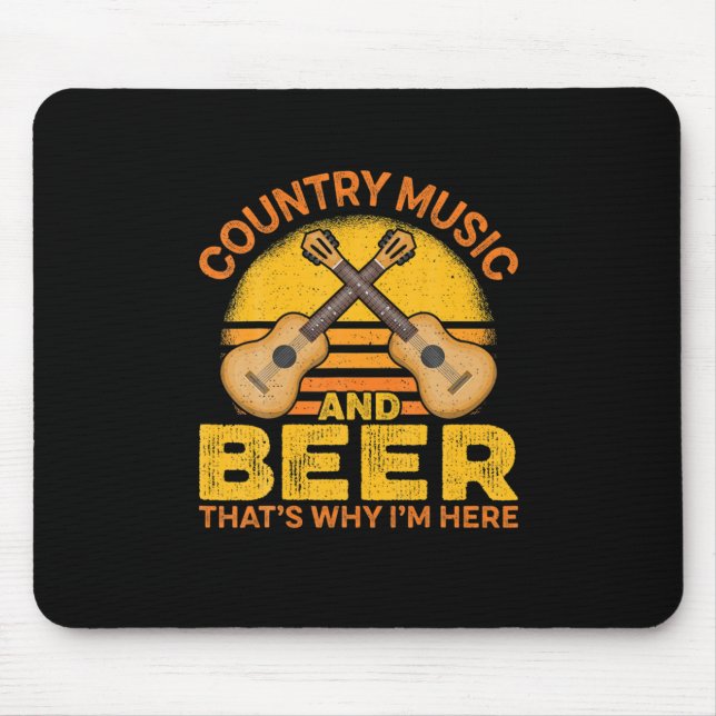 Mousepad Beer Drinker Country Music E Beer Birthday (Frente)