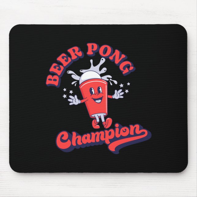 Mousepad Beer Pong Champion Funny Drinking Game T Shirt  (Frente)