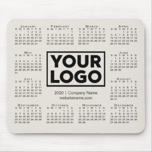 Mousepad Beige do logotipo da empresa de calendário modern