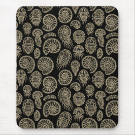 Mousepad Beige venenoso fóssil trilobite padrão amonita