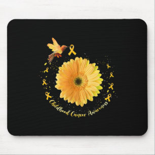 Mousepad Beija-flor Girassol Amarelo Conscientização do Cân