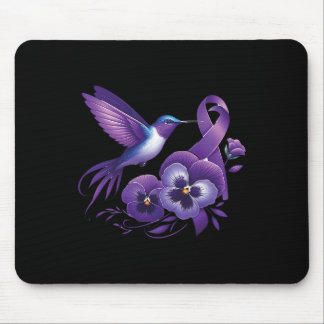Mousepad Beija-flor segurando fita roxa de Pensativo Heimer