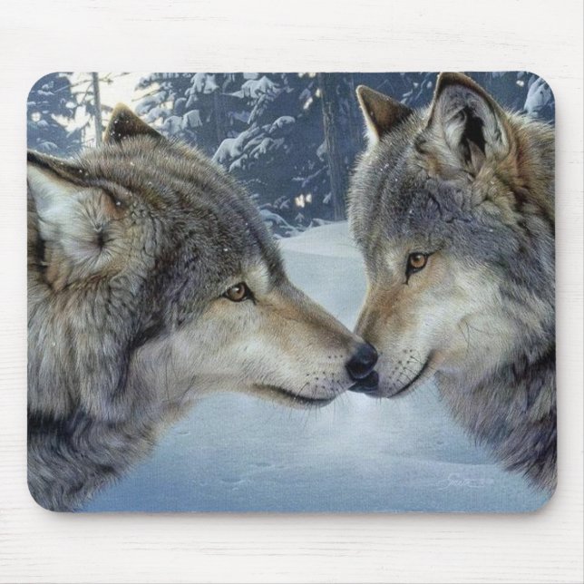 Mousepad Beijando lobos (Frente)