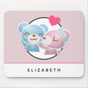 Mousepad Beijando os ursos bonitos e Kawaii