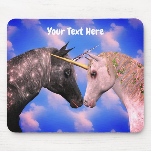 Mousepad Beijar Fantasia Unicórnios Personalizado (Frente)