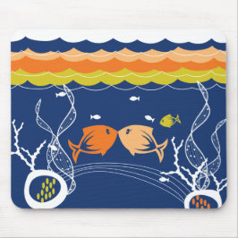 Mousepad Beijar peixes corais algas marinhas submarinas
