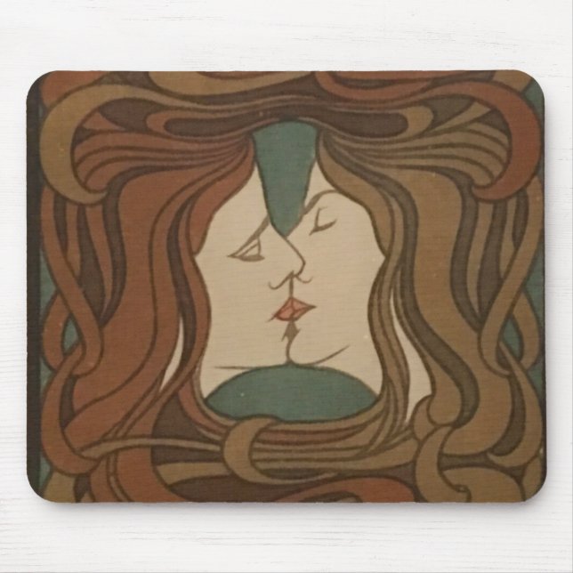 Mousepad Beijo 1898, mulher - Art Nouveau - Ilustração (Frente)