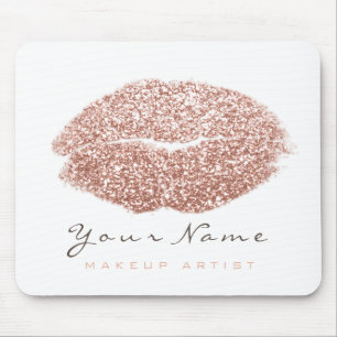 Mousepad Beijo de Lábios de ativação de nomes brancos co