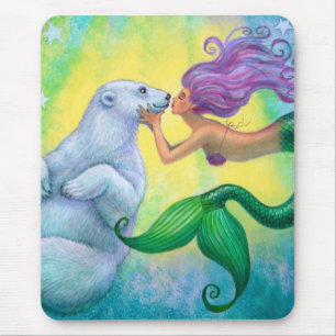 Mousepad Beijo do urso polar da sereia