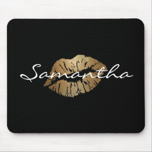Mousepad Beijo Dourado do brilho do falso