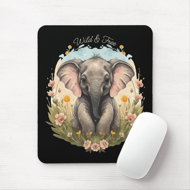 Mousepad Beijo-Elefante Cachorro Febre (Com mouse)