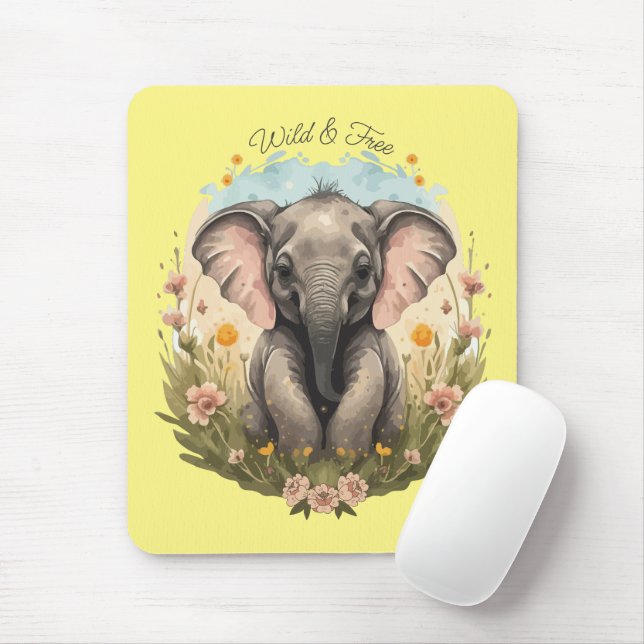 Mousepad Beijo-Elefante Cachorro Febre (Com mouse)