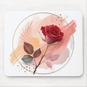 Mousepad Beijo Eterno: Uma Rosa Moderna em Harmonia Abstrat