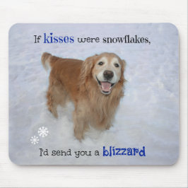 Mousepad Beijos do floco de neve do golden retriever