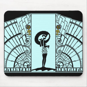 Mousepad Beira-mar Deco no Aqua e no amarelo