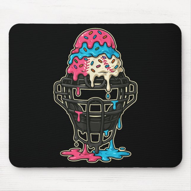 Mousepad Beisebol Capturador de Máscara com Sorvete de Base (Frente)