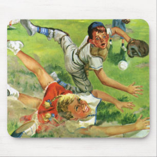 Mousepad Beisebol Esportivo Vintage, Equipes de Crianças Jo