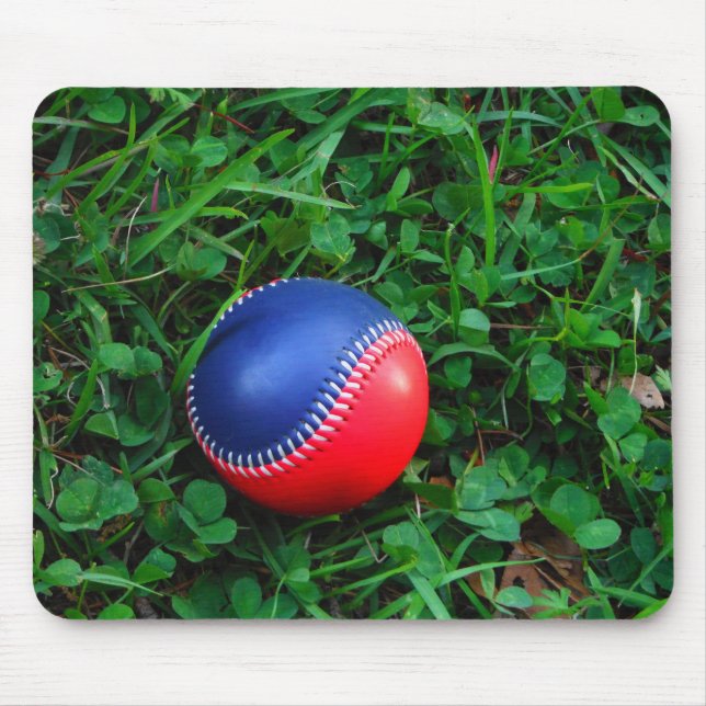 Mousepad Beisebol Vermelho e Azul com Pintura Branca (Frente)