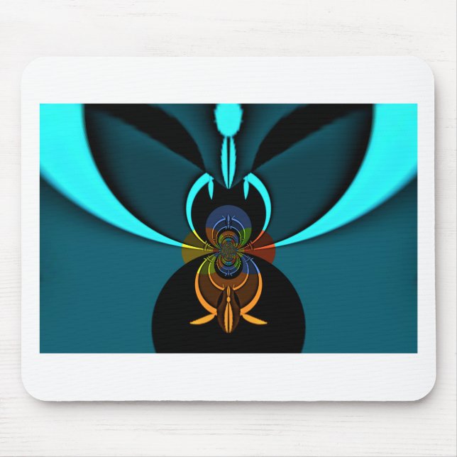 Mousepad Bela Abstrato de arte ciano (Frente)