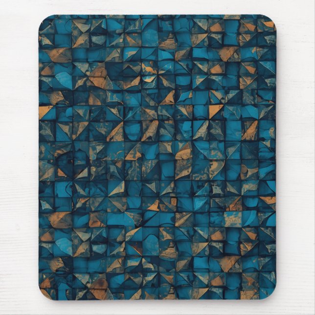 Mousepad Bela Aparência de Patchwork em Teal Escuro (Frente)