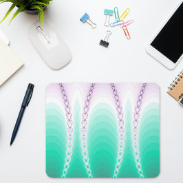 Mousepad Bela Cadeia Fractal com Gradiente Verde Roxo