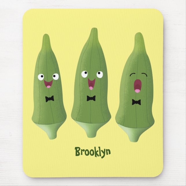 Mousepad Bela caricatura de okra (Frente)