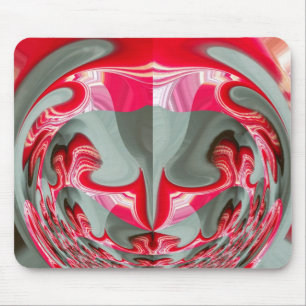 Mousepad bela cinza de cinzas vermelhas motif geométrico AR