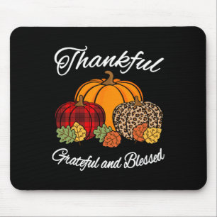 Mousepad Bela de Ação de Graças da Xadrez Leopard Pumpkin o
