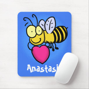 Mousepad Bela engraçada bonita com ilustração cardíaca
