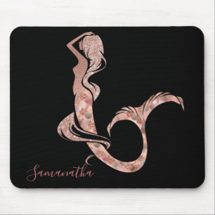 Mousepad Bela Escama Brilhante de Mermaid em Dourado Rosa