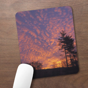Mousepad Bela Foto de Nuvens Rosa Laranja no Nascer do Sol