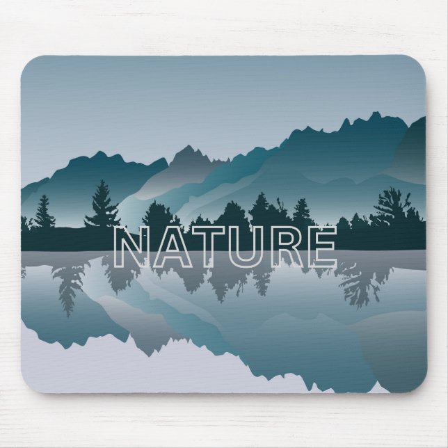 Mousepad Bela Montanha da Natureza Reflexão Mouse (Frente)