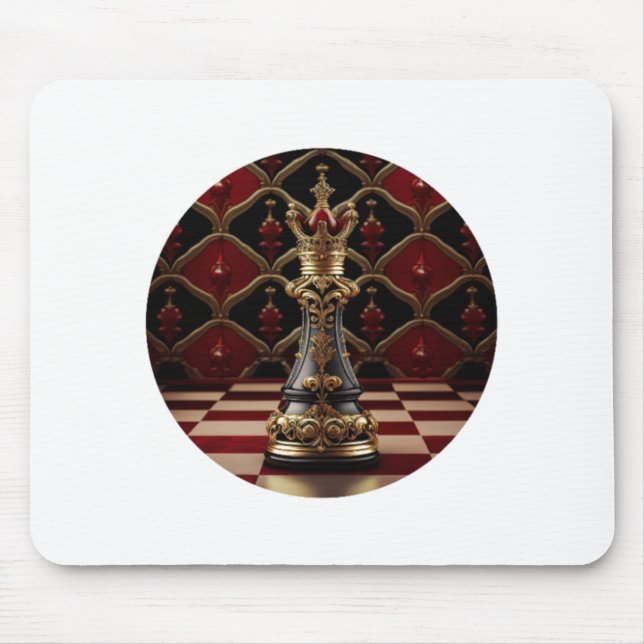 Mousepad Bela peça de xadrez rochosa estilizada - A rainha (Frente)