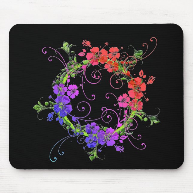 Mousepad Bela Placa Floral de Mouse (Frente)