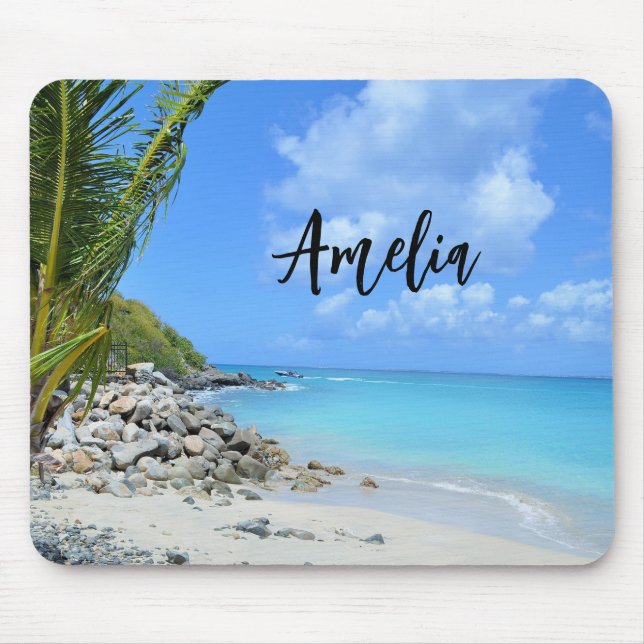 Mousepad Bela Praia Tropical Turquesa (Frente)