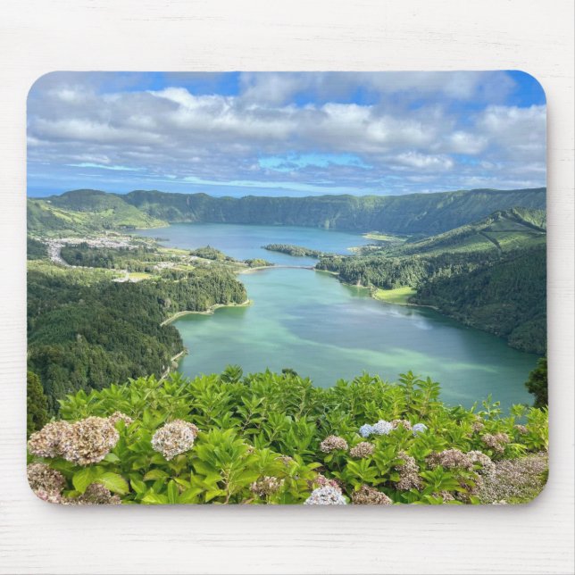 Mousepad Bela Visão de Sete cidades Caldera, Açores (Frente)