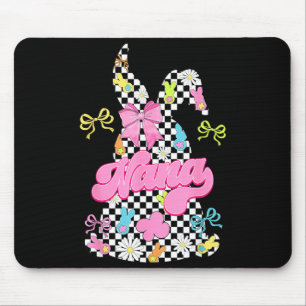 Mousepad Bela vovó coelhinho xadrez coquete laço dia de Pás