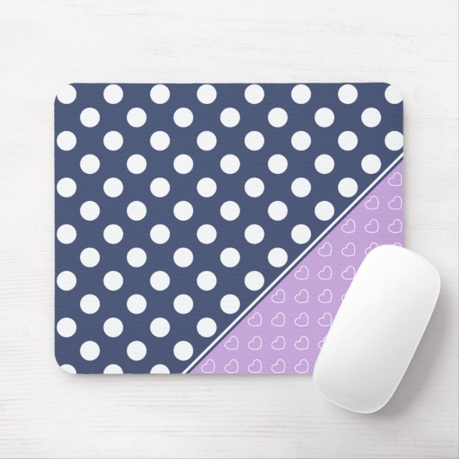 Mousepad Belas Bolinhas Azuis E Lilás (Com mouse)