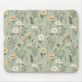 Mousepad Belas Flores de Prado em Verde