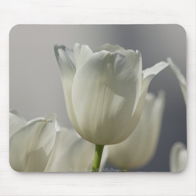 Mousepad Belas Tulipas Brancas de Primavera (Frente)