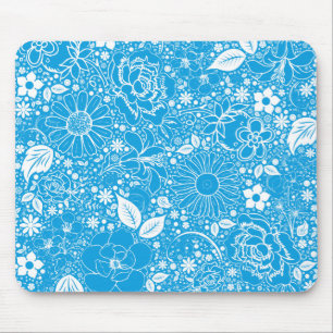 Mousepad Beleza Botânica Placa de Mouse Azul Claro