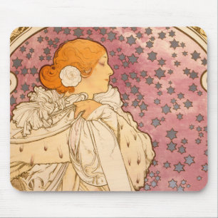 Mousepad Beleza da Mulher Mucha Art Nouveau