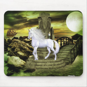 Mousepad Beleza do branco do unicórnio