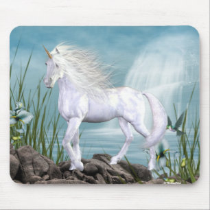 Mousepad Beleza do branco do unicórnio