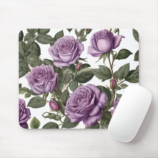 Mousepad "Beleza do Eterno: Rosas de visões provinciais rox (Com mouse)