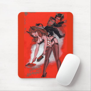 Mousepad Beleza e o Natal do Xmas do vintage de Krampus