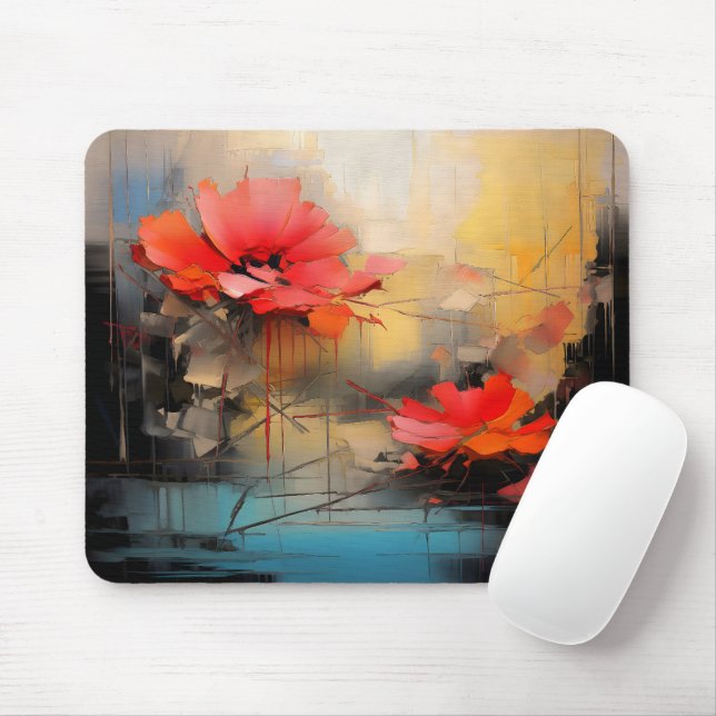 Mousepad Beleza Oculta – Arte Moderna Floral Abstrata (Com mouse)