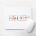 Mousepad Beleza Rosa Moderna, Pastel Alô E Seu Nome<br><div class="desc">Beleza Rosa Moderna,  Pastel Alô E Seu Nome</div>