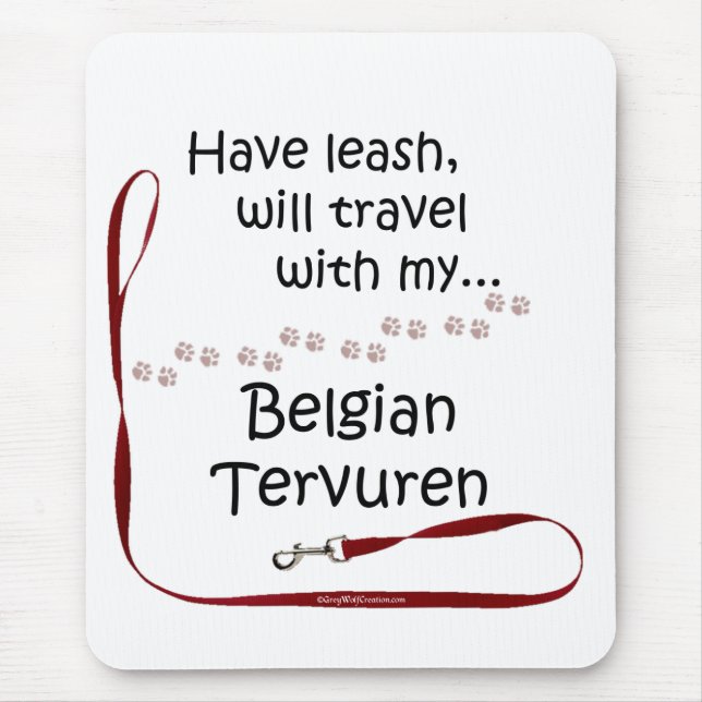 Mousepad Belga Tervuren Viagem Leash (Frente)