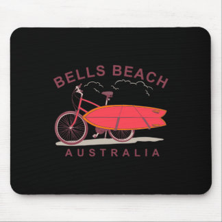 Mousepad Bells Beach Australia Surfboard Bike Surfer 